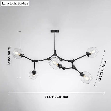 Modern Glass Chandelier For Living Room- Branching Suspension Light