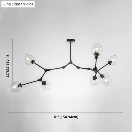 Modern Glass Chandelier For Living Room- Branching Suspension Light