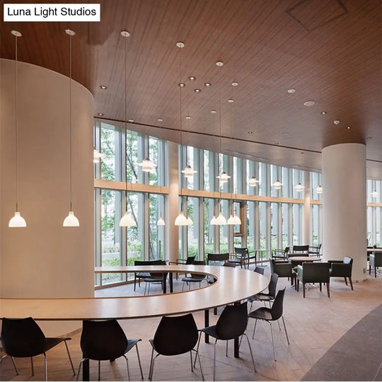 Modern Glass Pendant Lamp - White Bell Design Perfect For Kitchen Sink