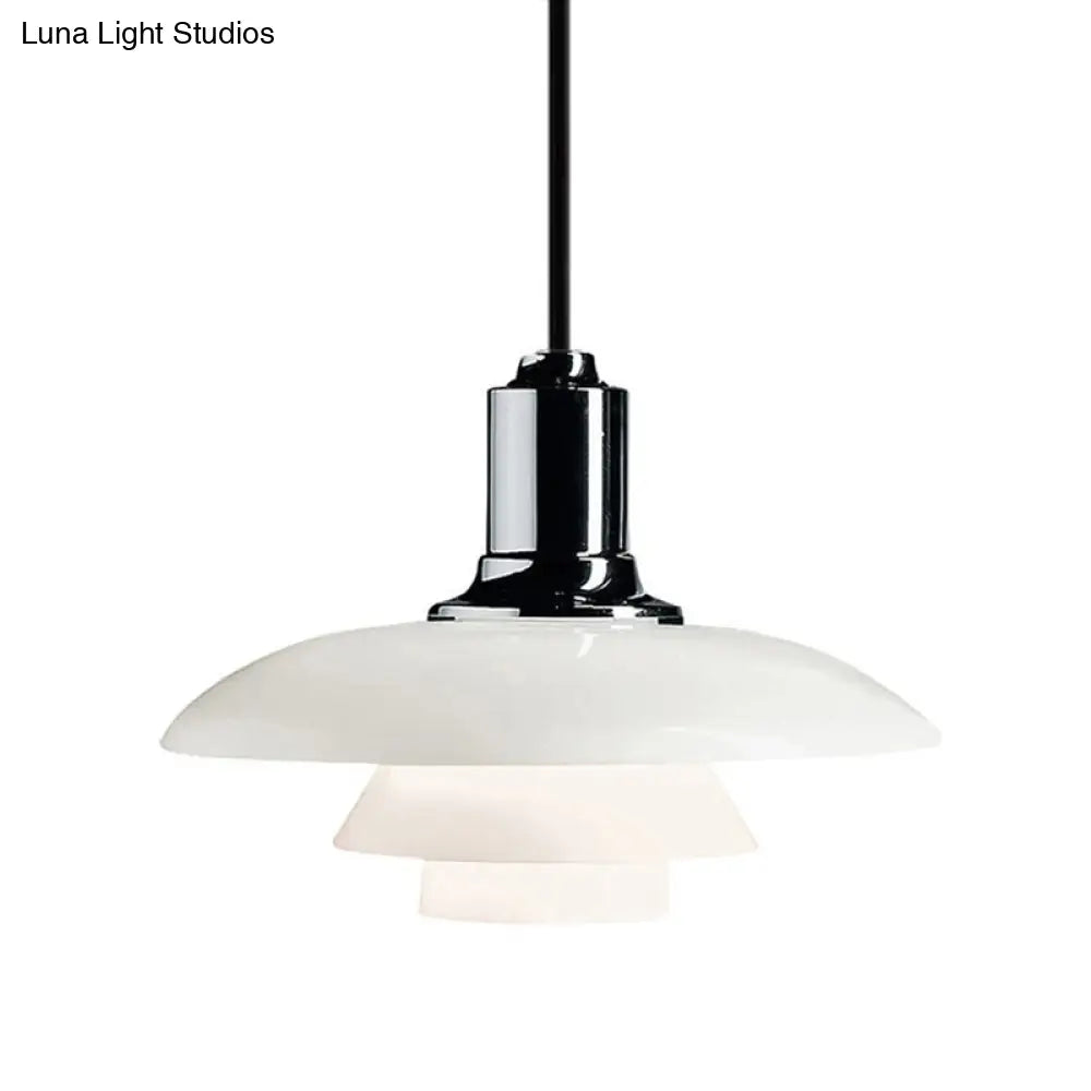 Modern Glass Pendant Light For Restaurants - 1 Flared Design