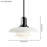 Modern Glass Pendant Light For Restaurants - 1 Flared Design