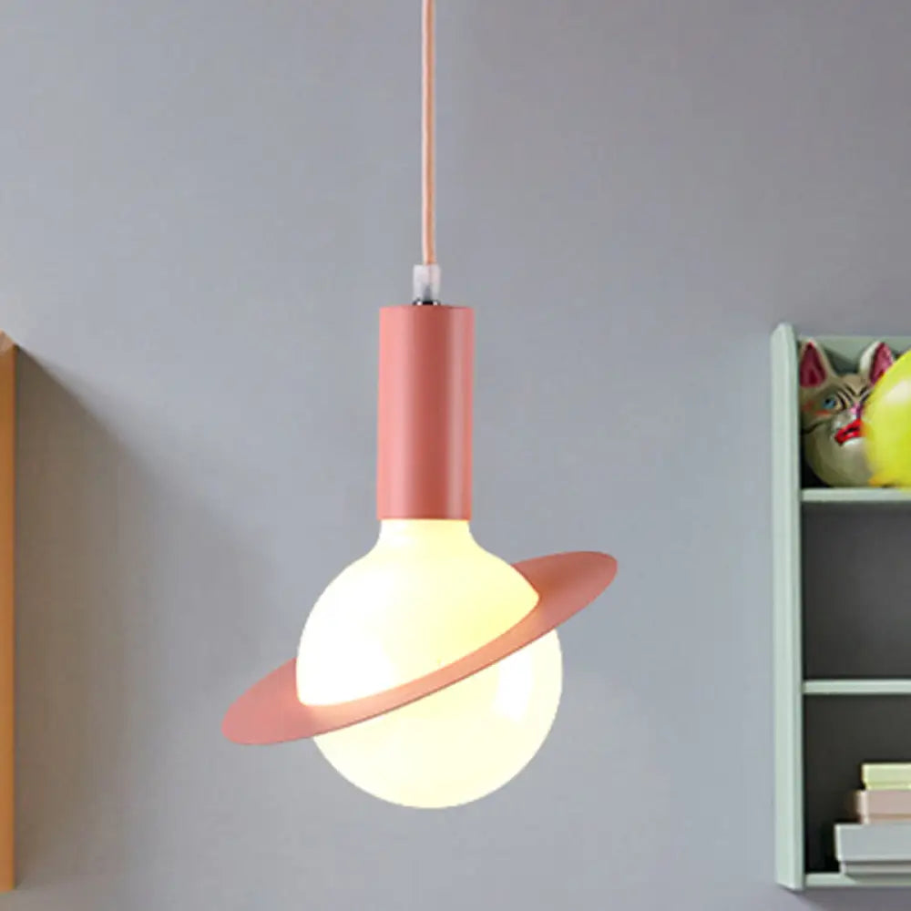 Modern Glass Pendant Light With Colorful Shades - Ideal For Dining Room Décor Pink