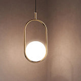 Modern Globe Pendant Light White Glass Black/Gold Hanging Ceiling Lamp For Bedroom 1 / Gold Lighting