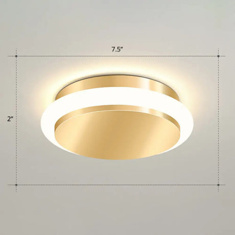 Modern Gold Acrylic Led Ceiling Mount Light - Geometric Foyer Flushmount / Remote Control Stepless