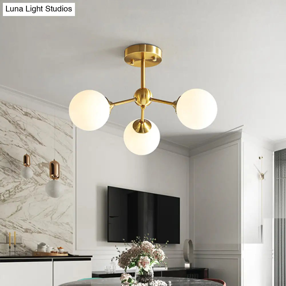 Modern Gold Branch Glass Ceiling Light