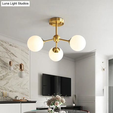 Modern Gold Branch Glass Ceiling Light