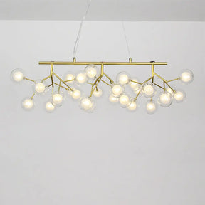 Modern Gold Bubble Chandelier With Branch Design Clear Glass 39/47 Width 27/36-Light Hanging Lamp