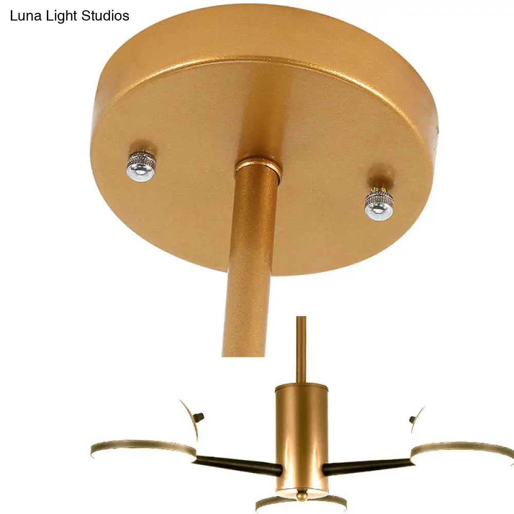 Modern Gold Chandelier With White Glass Orb Shades 3/6 Light Ceiling Pendant