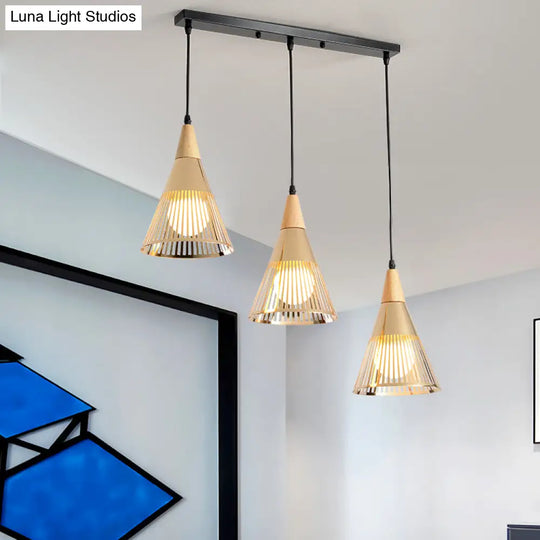 Modern Gold Conical Ceiling Light For Restaurants And Cafes