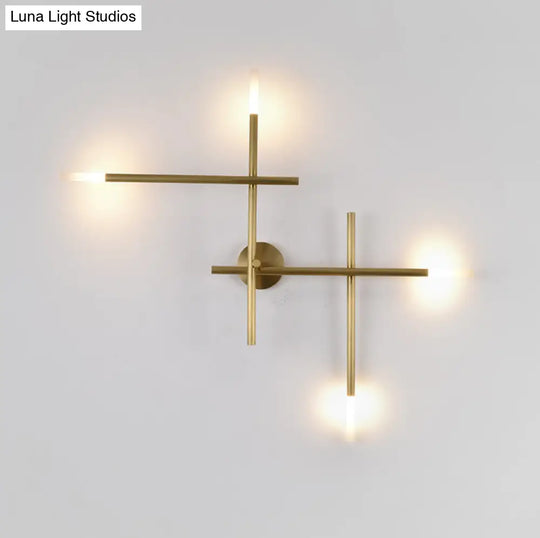 Modern Gold Crisscross Wall Mounted Sconce Light For Bedroom - Creative Simplicity
