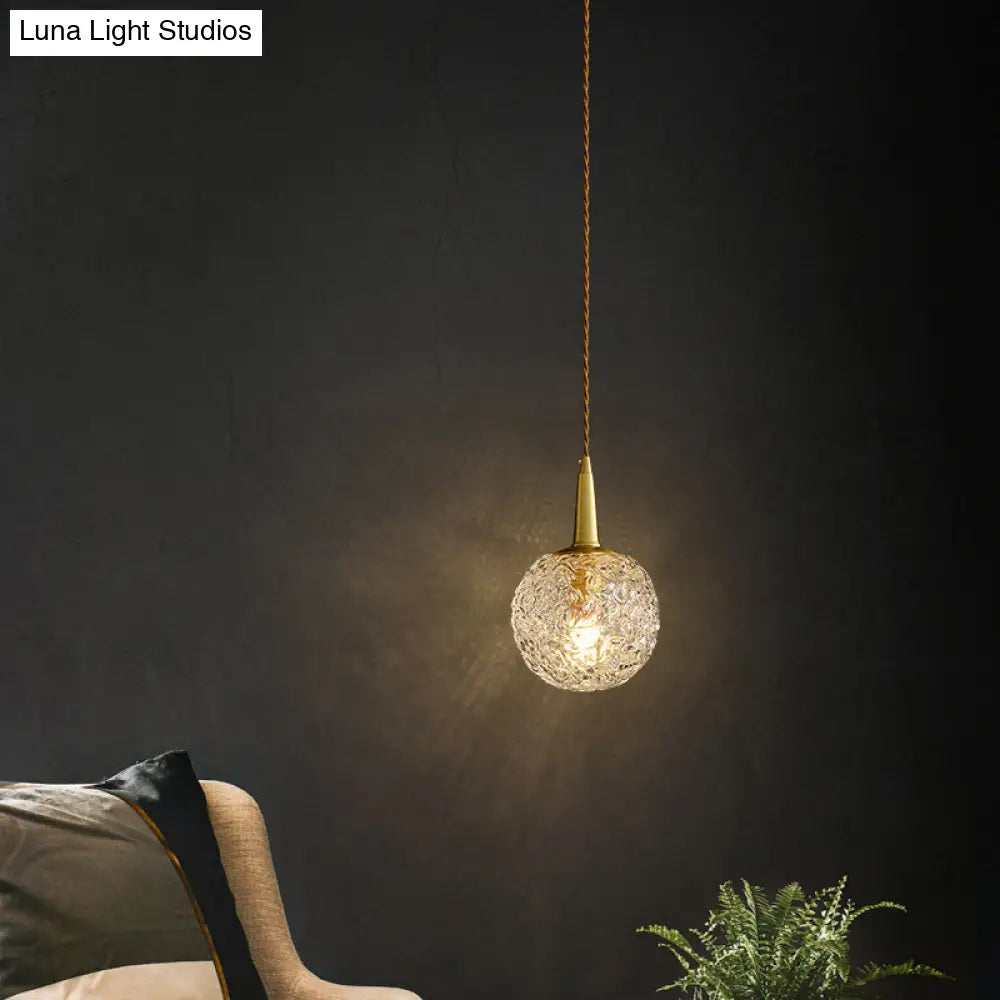 Modern Gold Crystal Pendant Ceiling Light Spherical Suspension Lamp