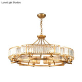 Modern Gold Crystal Prism Chandelier Pendant Light - 6/8/10 Bulb Dining Room Hanging Lamp