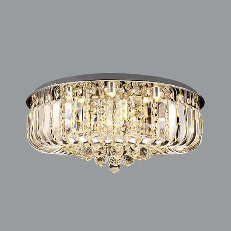 Modern Gold Led Ceiling Light With Prismatic Optical Crystal In Warm/White - 23.5/31.5 Wide