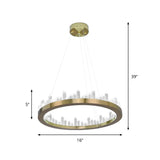 Modern Gold Led Chandelier In Warm/White Light For Bedroom - 16/23.5 Wide