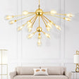 Modern Gold Led Sputnik Chandelier Pendant With Clear Glass Bulb Shades - Multi-Light Hanging