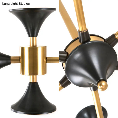 Modern Gold Metal Chandelier With 8 Globe Shades - Restaurant Island Lighting