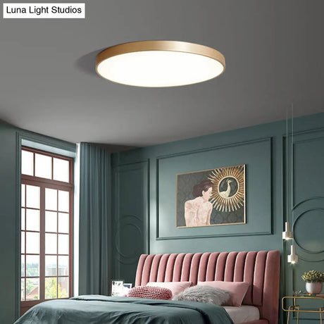 Modern Gold Metal Led Flush Mount Ceiling Lamp For Bedroom Lighting