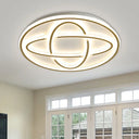 Modern Gold Metal Led Flush Mount Ceiling Light For Living Room