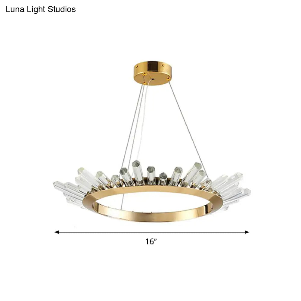 Modern Gold Metal Led Pendant Chandelier For Bedroom - 16/21.5/31.5 Wide