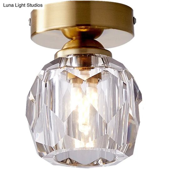 Modern Gold Pineapple Crystal Flush Mount Ceiling Light - Stylish Flushmount Lighting