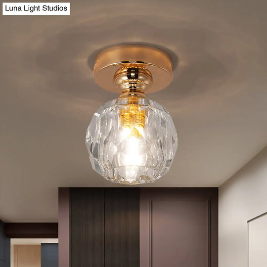 Modern Gold Pineapple Crystal Flush Mount Ceiling Light - Stylish Flushmount Lighting