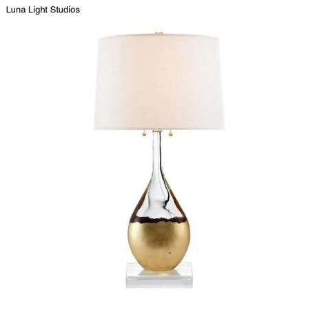 Modern Gold Tapered Drum Task Lighting - 1 Head Reading Book Light For Bedroom