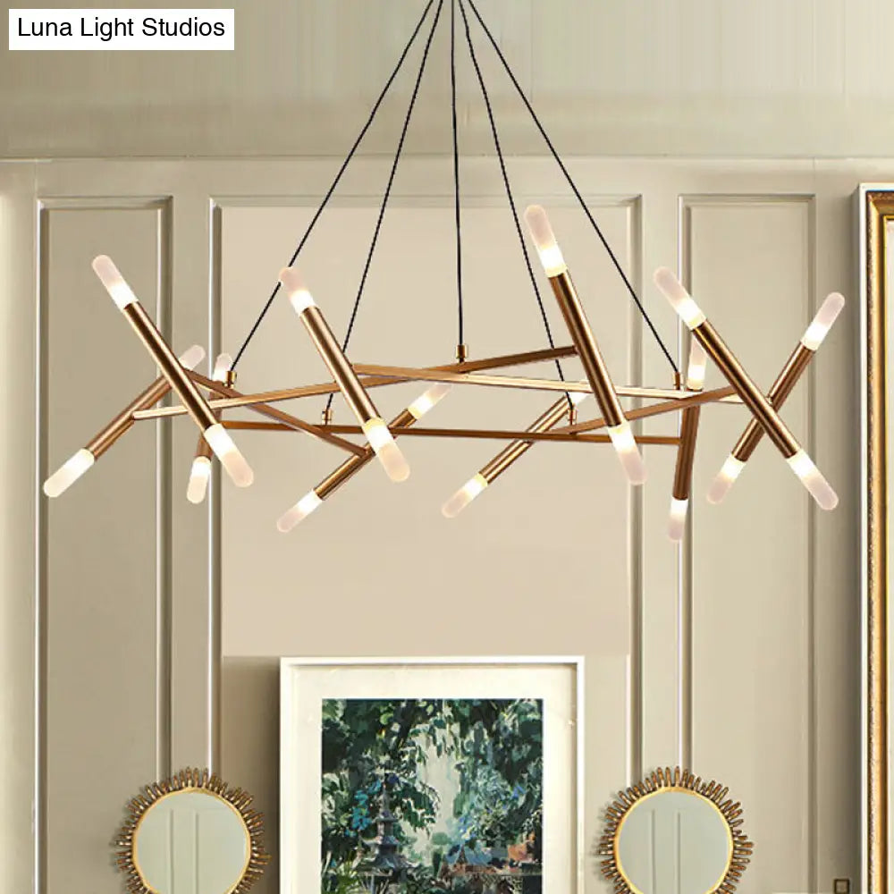Modern Gold Tubular Acrylic Kitchen Chandelier Stylish Led Ceiling Lamp