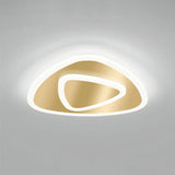 Modern Golden Geometric Flushmount Ceiling Light With Acrylic Led For Stairs Gold / White Triangle