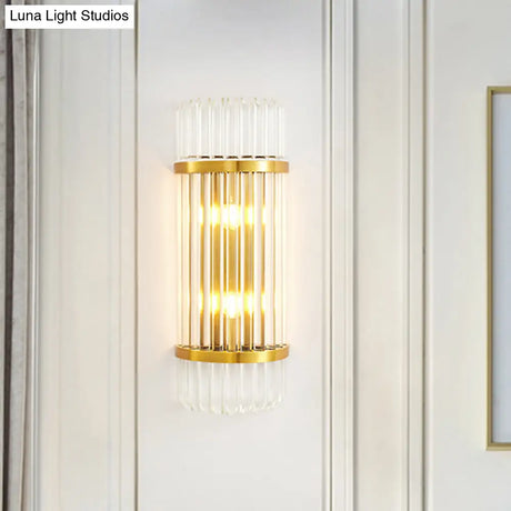 Modern Golden Wall Sconce With Crystal Shade Bedside Mount Light (12/21.5 W)