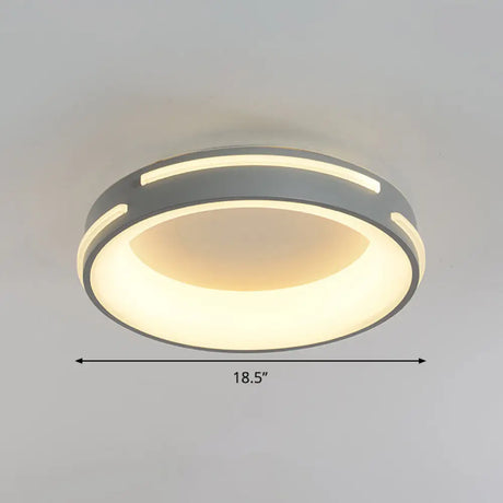 Modern Gray Circle Led Ceiling Light Fixture Warm/White Lighting 18.5/24.5 Wide