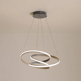 Modern Grey Chandelier: Simplicity Metal Led Strip Pendant Light For Dining Room / Third Gear
