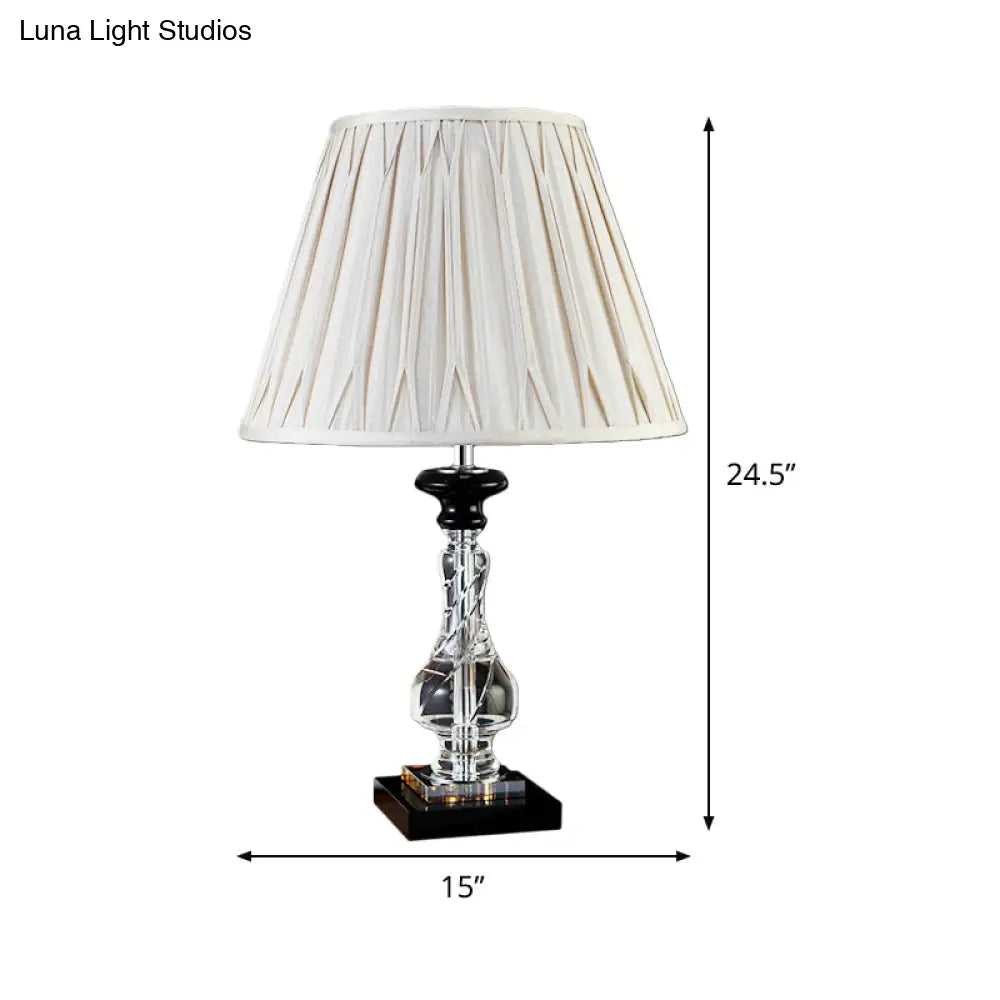Modern Grey Cone Shade Study Lamp With 1 Head Fabric Reading Light