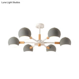 Modern Grey/White Ball Pendant Chandelier - Metal 3/6/8 Heads Hanging Ceiling Light For Living Room