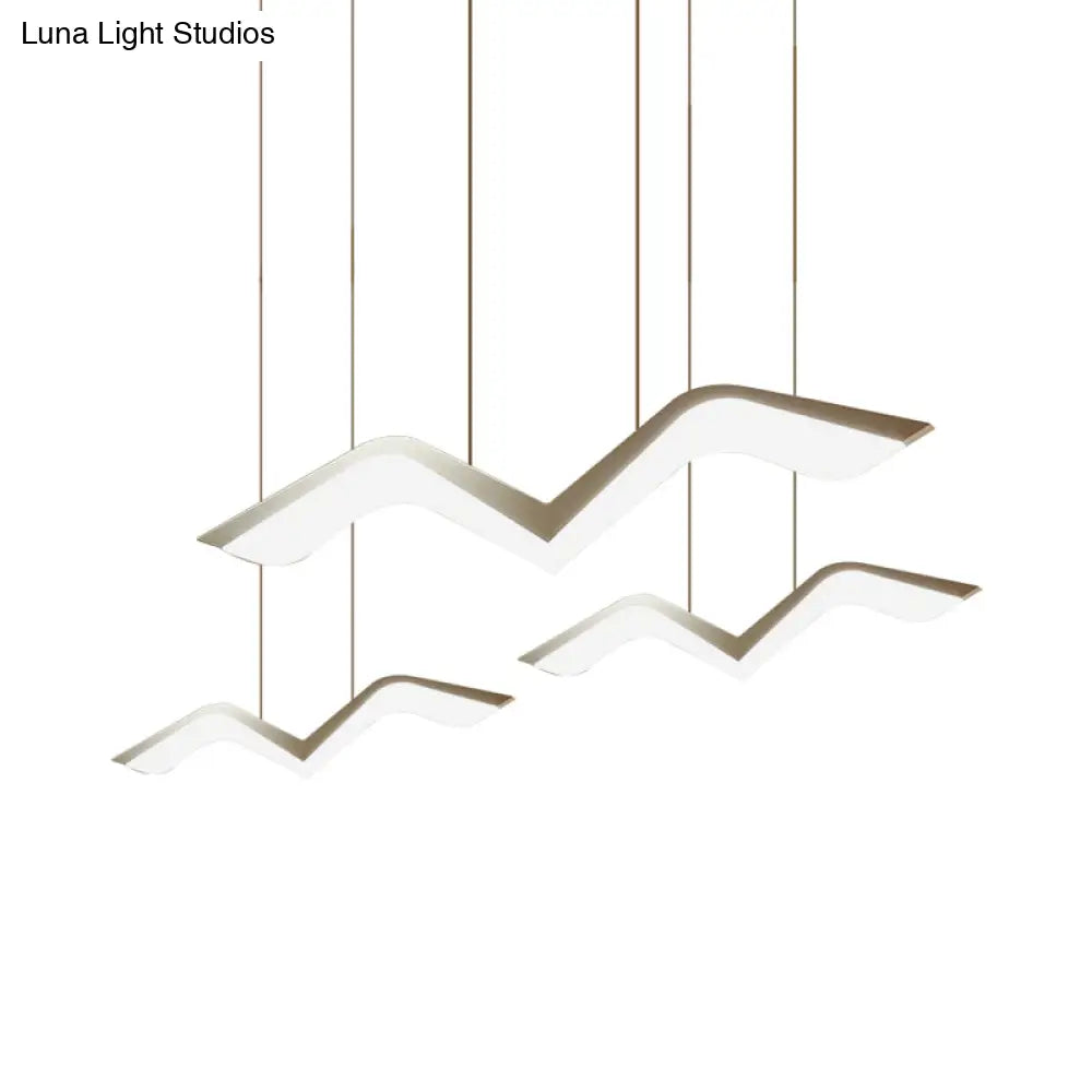Modern Gull Shaped Hanging Light - Acrylic Led Pendant Warm/White 2/3/5 Heads