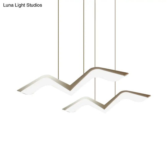 Modern Gull Shaped Hanging Light - Acrylic Led Pendant Warm/White 2/3/5 Heads