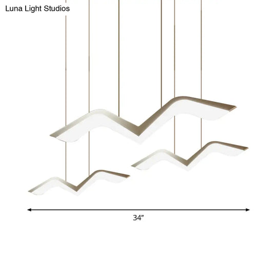 Modern Gull Shaped Hanging Light - Acrylic Led Pendant Warm/White 2/3/5 Heads