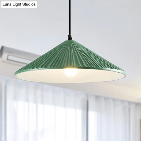 Modern Hat Ceiling Pendant Light Resin 1 Light 8’’/12.5’’/16’’ Dia Grey/White/Black