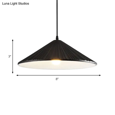 Modern Hat Ceiling Pendant Light Resin 1 Light 8’’/12.5’’/16’’ Dia Grey/White/Black