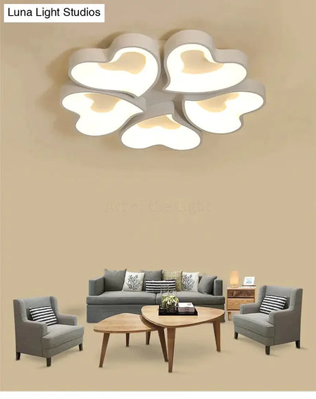 Modern Heart Shape Led Ceiling Lights For Living Room Bedroom Indoor Lighting Lamp Fixture Remote