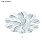 Modern Heart-Shaped Led Ceiling Lamp - Acrylic Flush Mount Light For Living Room With 5/9/15