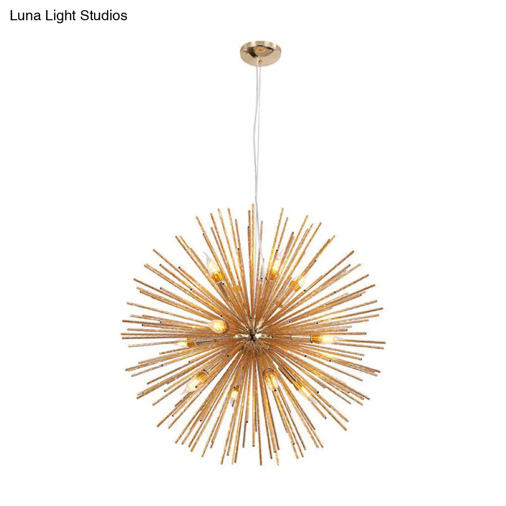 Hedgehog Chandelier With Minimalist Metal Design For Stylish Living Room Lighting