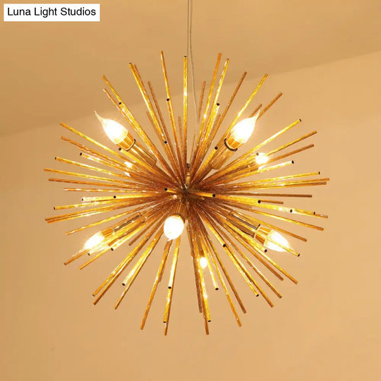 Hedgehog Chandelier With Minimalist Metal Design For Stylish Living Room Lighting