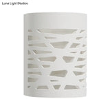 Modern Hollow Out Design 1-Light White Led Wall Sconce
