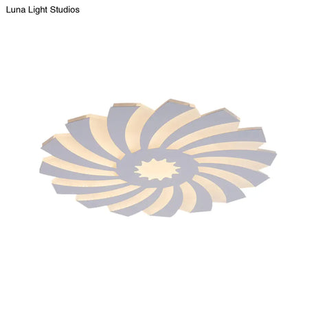 Modern Hotel-Style Led Flush Ceiling Light With Warm/White Lighting And Acrylic Flower Design For