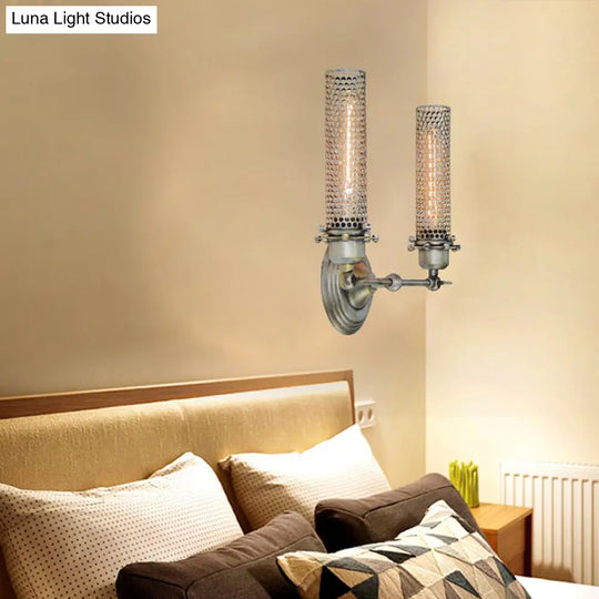 Modern Industrial Bronze Wall Sconce Light With Tube Metal Shade
