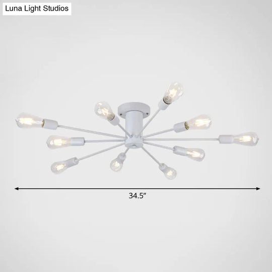 Modern Industrial Metal Flush Mount Ceiling Light Fixture