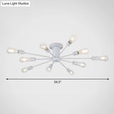 Modern Industrial Metal Flush Mount Ceiling Light Fixture