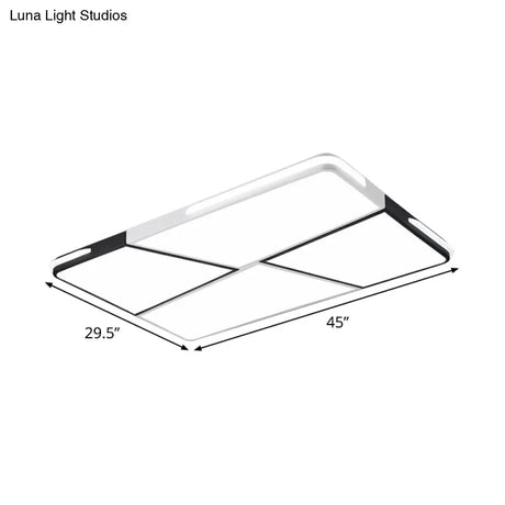 Modern Integrated Led Ceiling Light Fixture With Acrylic Shade - White Flush Mount