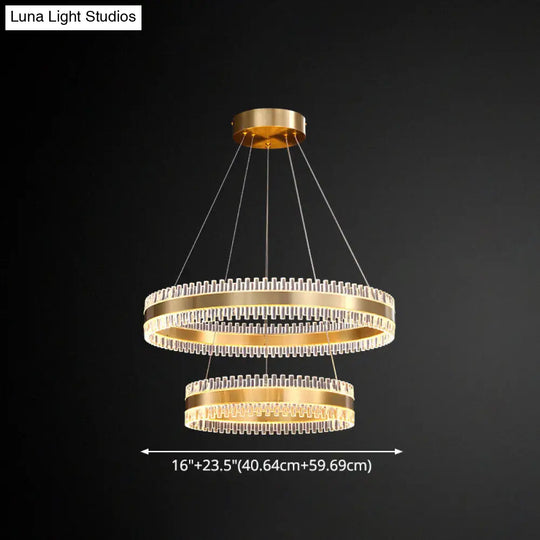 Contemporary Metal Chandelier Pendant Light - Interlace Rings Design For Living Room