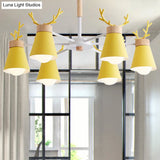Modern Iron Deer Horn Kids Pendant Chandelier - Stylish Room Lighting Fixture